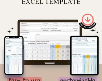 Quality Control Excel Template: Customizable Inspection Forms (Digital Download)