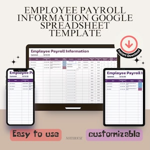 Employee Payroll Information Google Spreadsheet Template  Payroll Management Made Easy