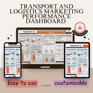 Transport & Logistics Dashboard Template – Financial KPI Excel for Fleet - Delivery Tracking