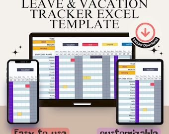 Plantilla de Excel para el seguimiento completo de vacaciones y permisos