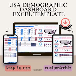 Visualisez les tendances de la population avec notre tableau de bord démographique Excel avec carte thermique pour les États-Unis