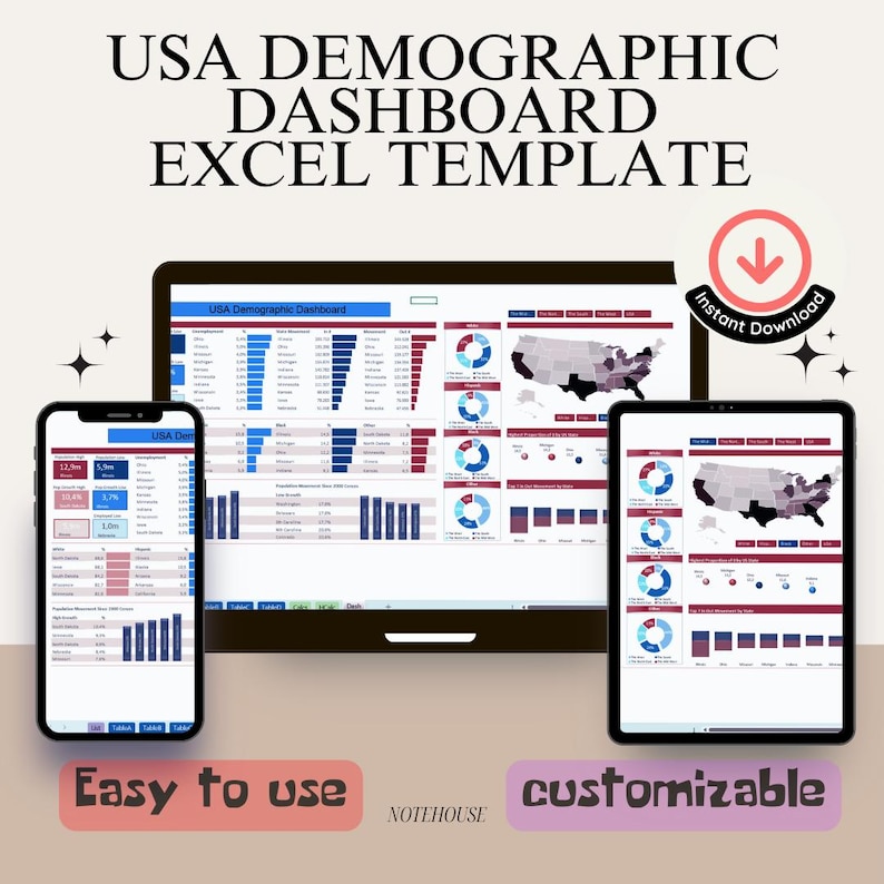 Visualize Population Trends With Our USA Demographic Excel Dashboard ...