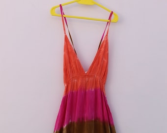Boho Tie-Dye Maxi Dress – Handmade Beach Cover-Up