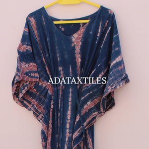 Tie Dye Rayon Kaftan: Indian Beach Cover-Up Dress
