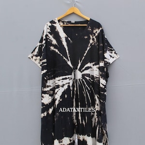 Tie Dye Rayon Cotton Kaftan Dress: Boho Beach Cover Up