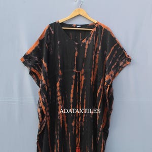 Tie-Dye Rayon Cotton Kaftan Dress: Boho Beach Cover-Up