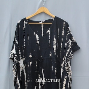 Tie Dye Kaftan Dress for Women Boho Maxi Loungewear Handmade Resort Wear Beach Coverup One Size Fits All Handmade Tie Dye Caftan  Long Dress