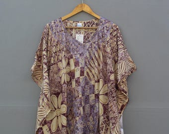 Indische lange Seide Kaftan Sommer Maxi Kleid handgemachte Seide Kaftan Free Size Bikini-Vertuschung