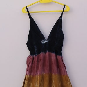 Long tie dye dress Cotton Beach dress Beach gown tie dye Maxi dress Handmade tie dye dress loose fit dress summer dress beach gown