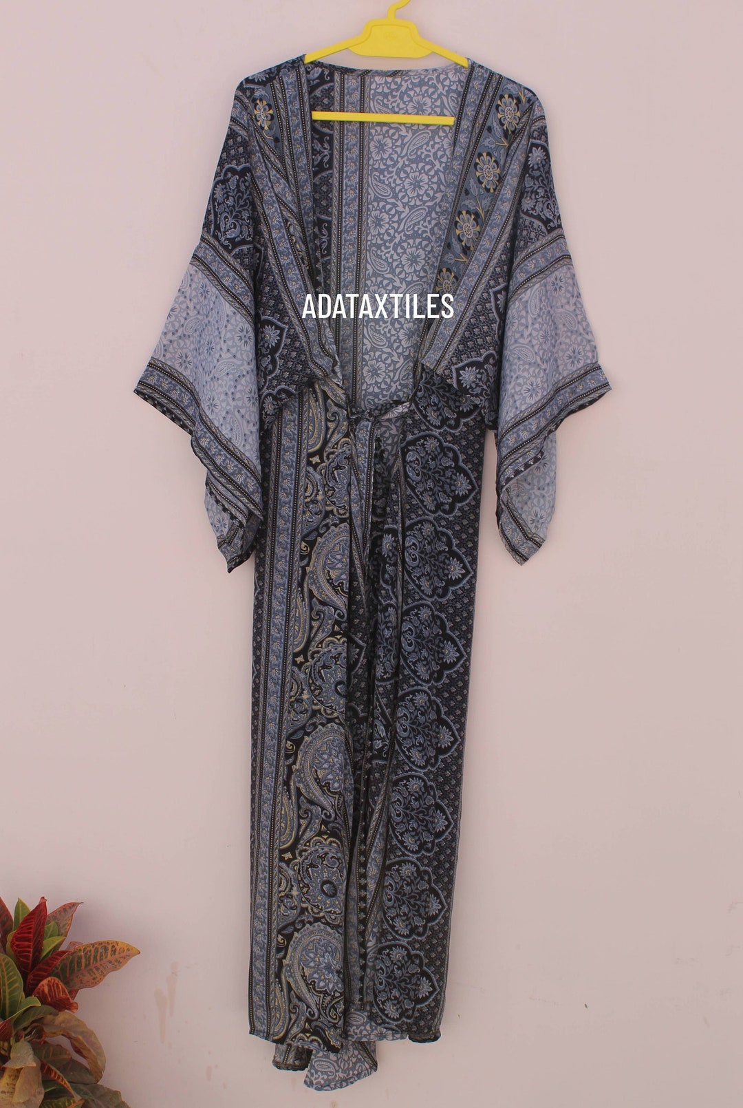 Silk Kimono Patchwork Coverup Robe