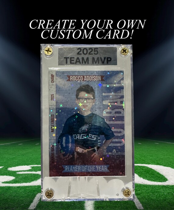 holographic sports cards Superstar Custom Holographic Sports Card - Your Kid's Photo & Name -  Birthday or Dad's Gift main image 1
