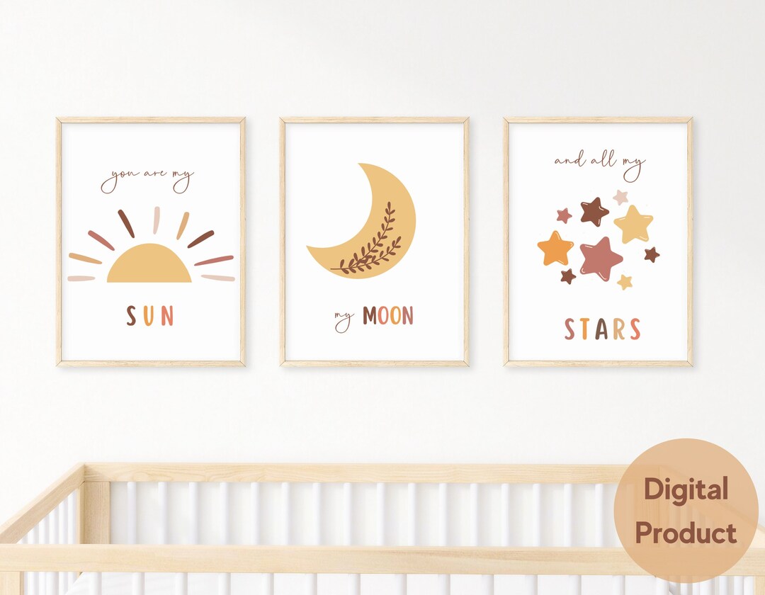 You Are My Sun My Moon and All My Stars, Nursery Prints Boho, Gender ...