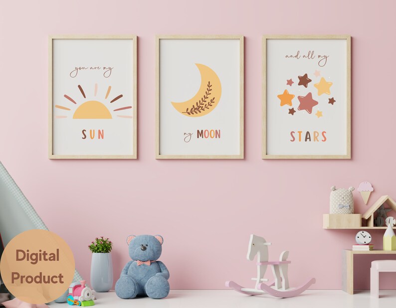 You Are My Sun My Moon and All My Stars, Nursery Prints Boho, Gender ...