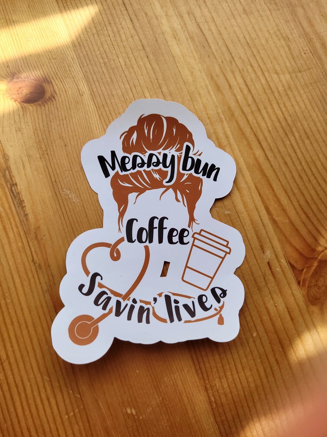 Messy Bun Nurse Sticker, Mom Nurse Sticker, Coffee Nurse Sticker, Nurse ...
