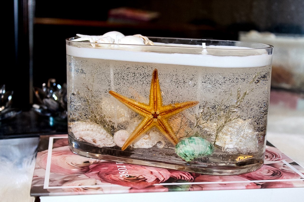 Handmade Ocean Breeze Gel Candle: Starfish & Seashells in Reusable