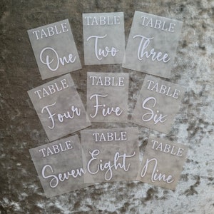 Wedding Table Number Stickers ~ Table Number Vinyl Decals ~ Wedding Seating ~ Wedding Decor