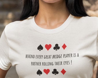 Camiseta divertida de jugador de bridge: regalo para un compañero con los ojos en blanco