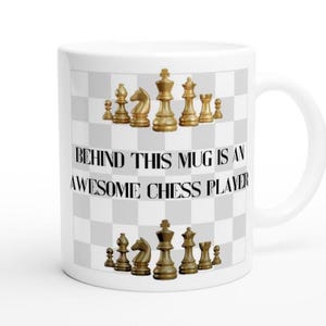 Awesome Chess Player Mug - Chess Board Design with White and Black Pieces - Perfect Gift for Chess Lovers, Players - Ideal for All Occasions