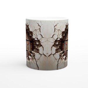 3D Bücherregal-Tasse: Rissige Wand Versteckte Bibliotheks-Kaffeetasse Bild 10