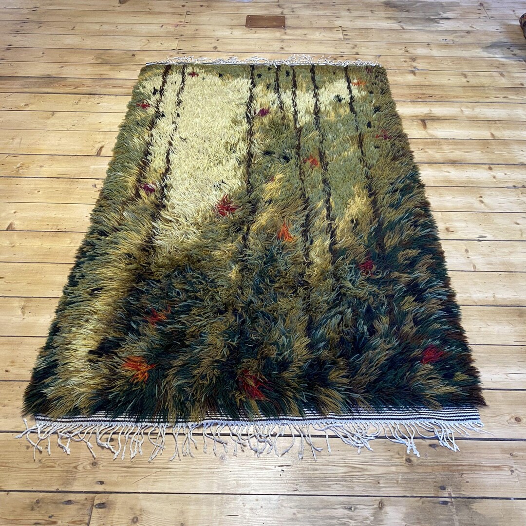 Etsy Rya Rug Kits Retro Swedish Rya Rug – Sticky Green - Etsy