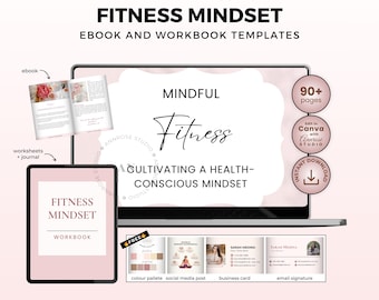 Fitness Mindset Ebook + Workbook | PLR Canva Template