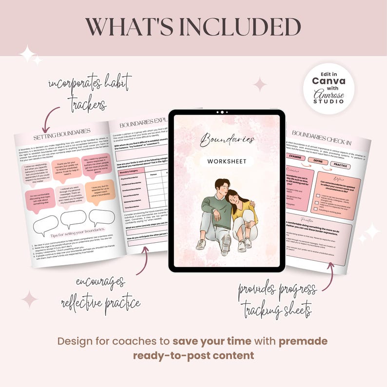 Boundaries Coaching Worksheet | Done for You Workbook | Brandable ...