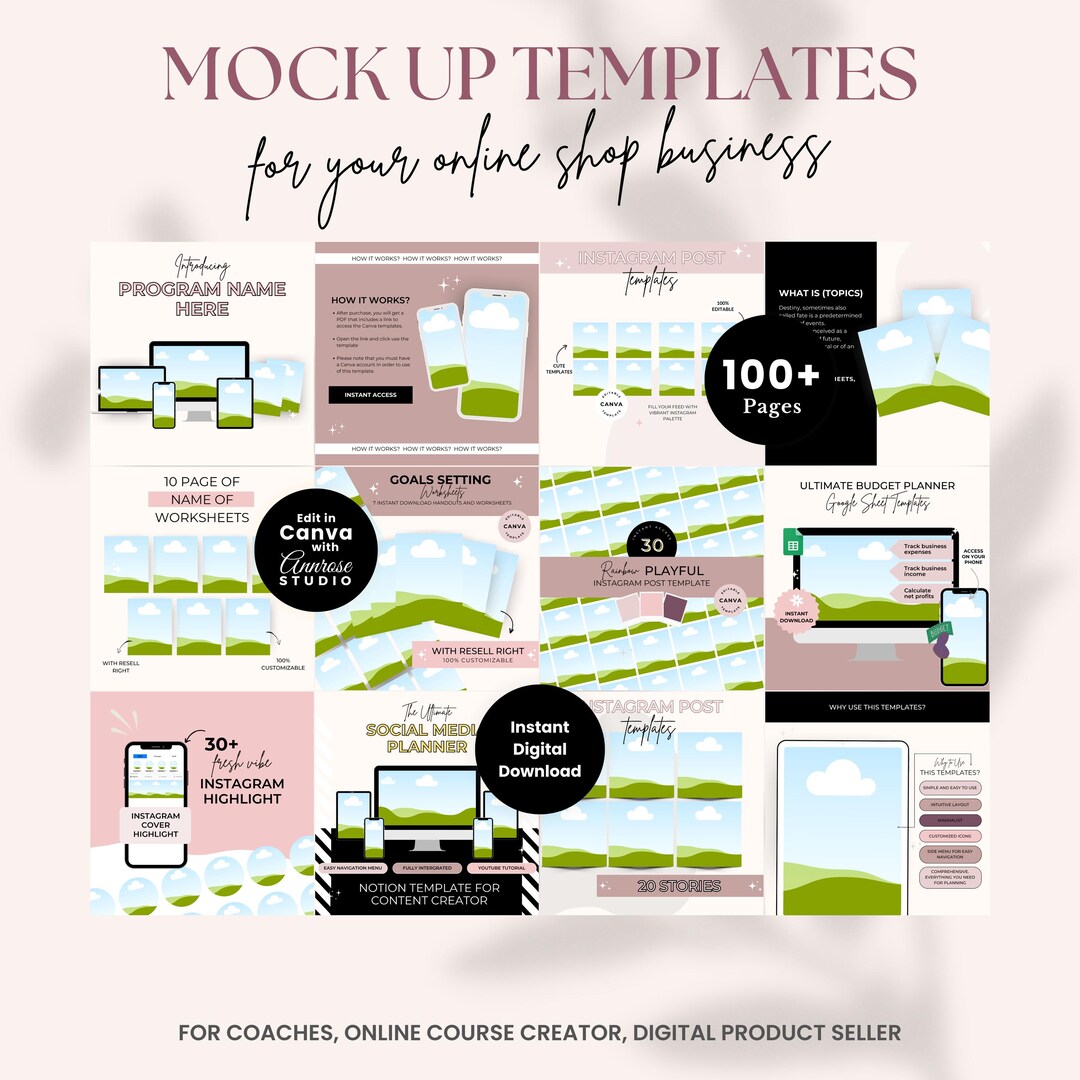 Etsy Listing Mockup Templates Bundle for Digital Products, Etsy Product ...
