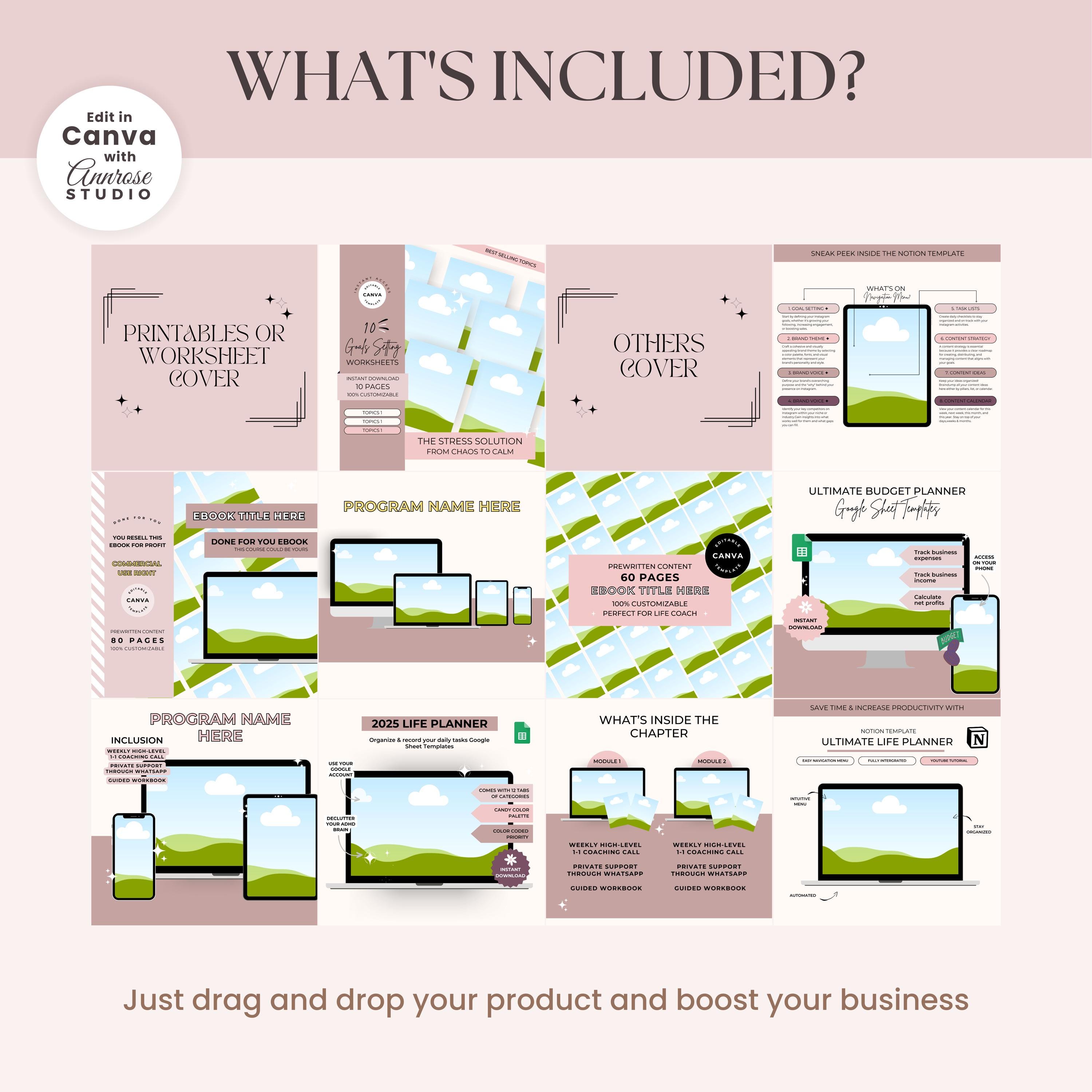 Etsy Listing Mockup Templates Bundle, Canva Editable (digital Download ...