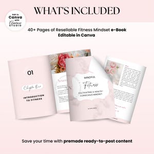 Done For You Fitness Mindset Ebook, Journal, Worksheet, Life Coaching Tools, Brandable Health Coaching Resources for Life Coach, Health and Wellness Course, Lead Magnet Template, PLR/MRR Ebook, Editable Canva Template, Course Creator Bundle