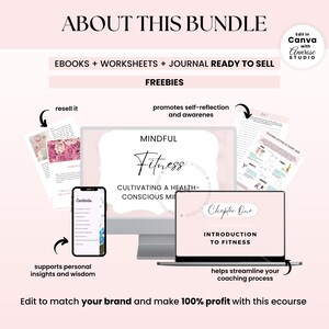 Done For You Fitness Mindset Ebook, Journal, Worksheet, Life Coaching Tools, Brandable Health Coaching Resources for Life Coach, Health and Wellness Course, Lead Magnet Template, PLR/MRR Ebook, Editable Canva Template, Course Creator Bundle