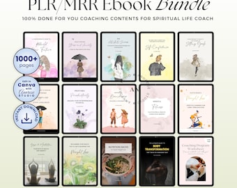 Spiritual Life Coach Kit, PLR/MRR Ebook Bundle (Canva Template)