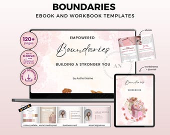 Boundaries Ebook and Workbook | Brandable Coaching Content (Canva Template)