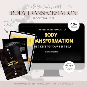 PLR/MRR ebook Body Transformation | Done for You | Life Coaching Tools | Lead Magnet Ebook | Brandable eCourse | Life Coach | Canva Template