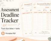 Assessment Deadline Tracker PDF | Printable Due Date Tracker for Students