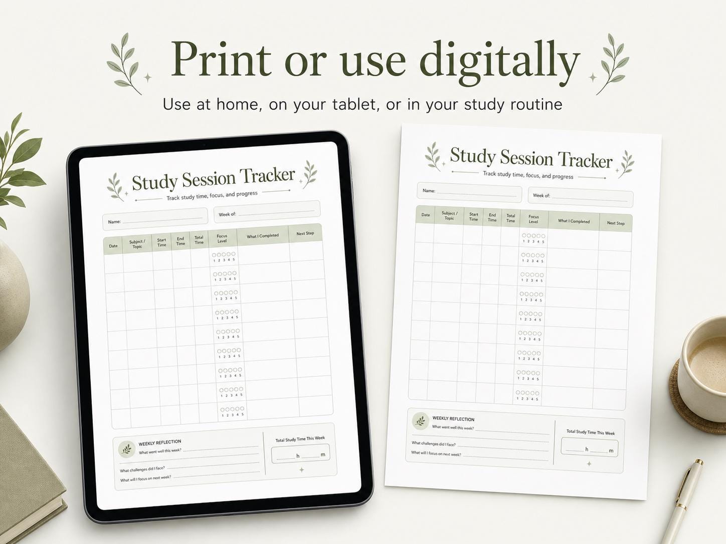 Study Session Tracker PDF | Printable Study Log for Students - Etsy