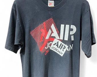 Vintage 90s Nike Air Jordan Black T-Shirt, Made in USA, Size S