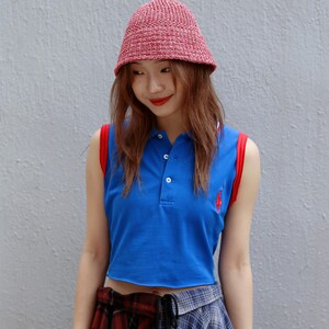 First edition vintage polo remade backless crop vest