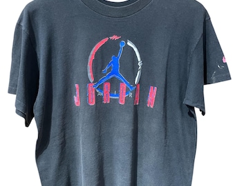 Magliette nere vintage NIKE Air Jordan anni '90, realizzate negli USA - Maglia singola, taglia XL