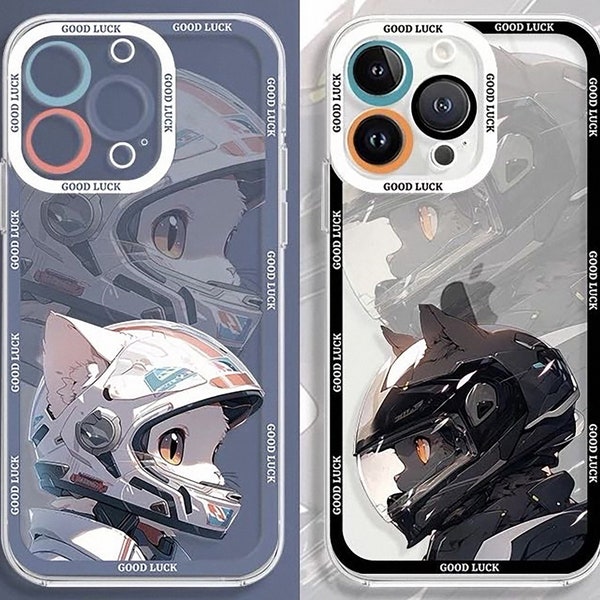 Cat Biker iPhone Case|Shockproof Case|Angel Eyes Case|Cute Shockproof Phone Case|iPhone 15 14 13 12 11 XS XR X 8 7 Case