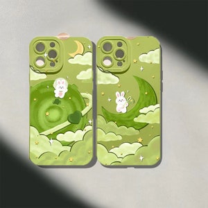 Emerald phone case|Cute phone case|Rabbit phone case|Couple phone case|Gift for her|iPhone 14 13 12 Case|iPhone 15 case|iphone XR X XS case