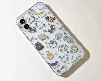 Capturez les moments de la vie d'un chat|Coques personnalisées amusantes pour iPhone|Coques mignonnes de dessin animé pour iPhone|Coques pour iPhone 15 14 13 12 11