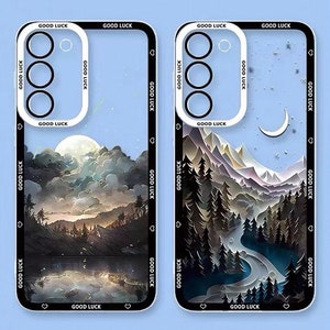 Night of Mountains Samsung Galaxy Case | Landscape Illustration Phone Case | Samsung S23 S22 S21 A54 A53 A52 A51 A50 Phone Case