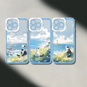 Cartoon Animation Cat Phone Case|Landscape Phone Case|Oil Painting Phone Case|iPhone 14 13 12 Case|iPhone 11 case|iphone XR X XS case