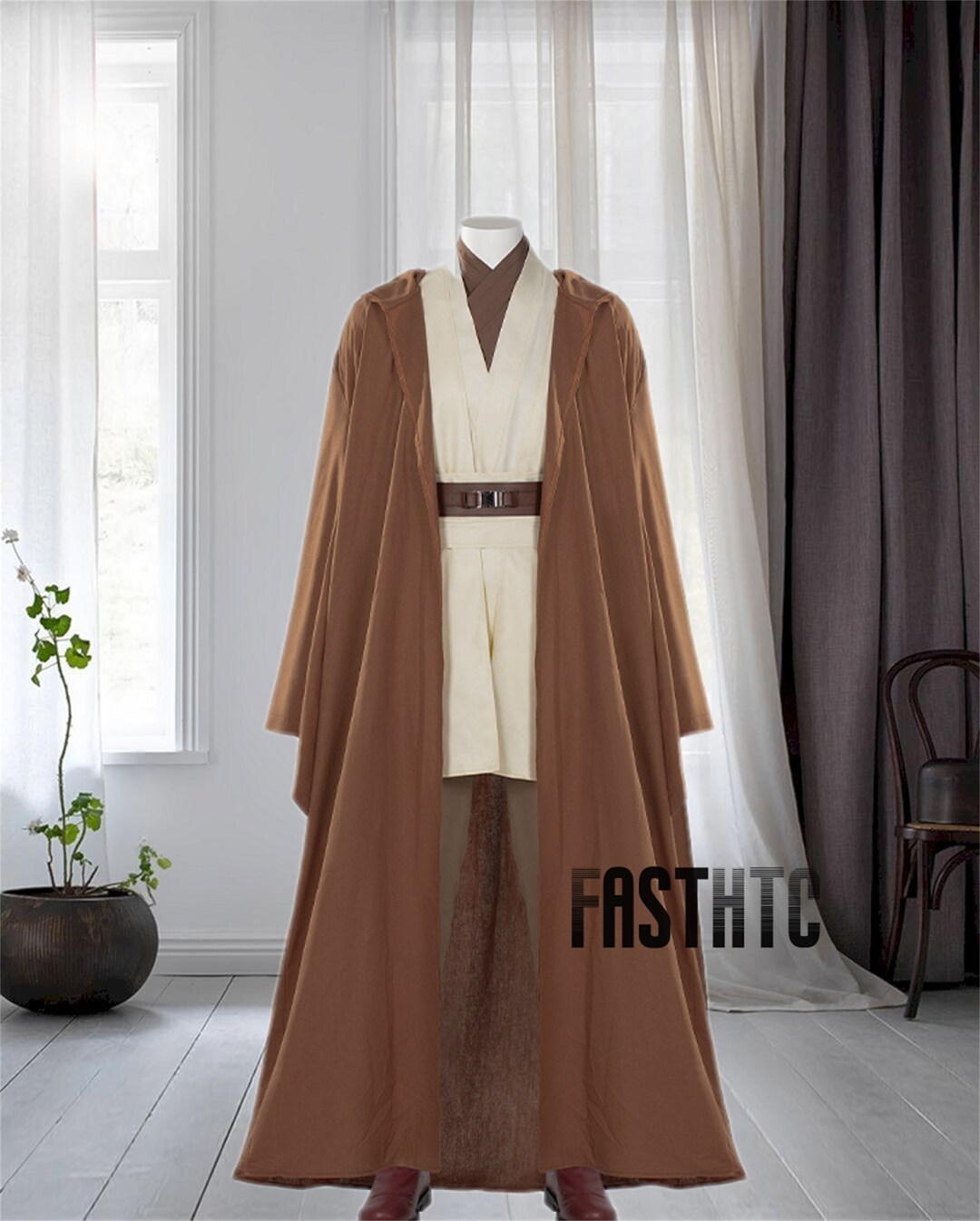 Star Wars Obi Wan Cosplay Costume Halloween Costume Party Etsy — free download