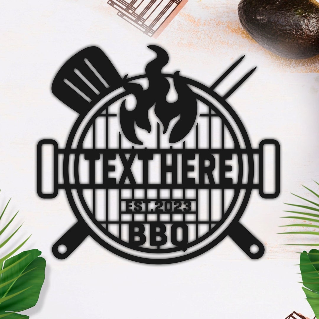Personalized BBQ Metal Bbq Sign Metal Wall Art Him BBQ - Etsy