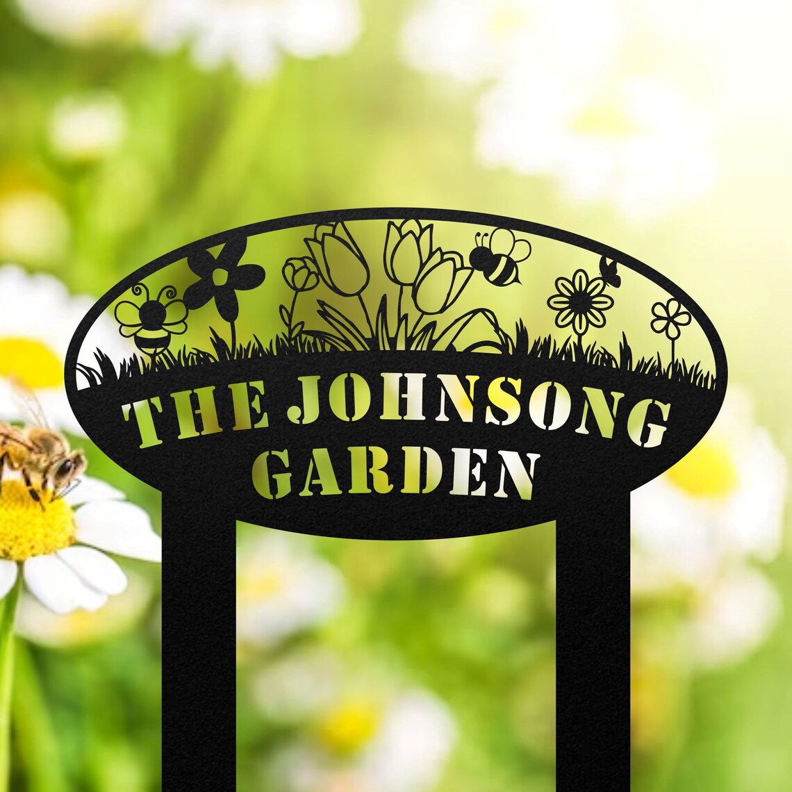 Personalized Metal Garden Sign With Stakes Custom Metal Etsy