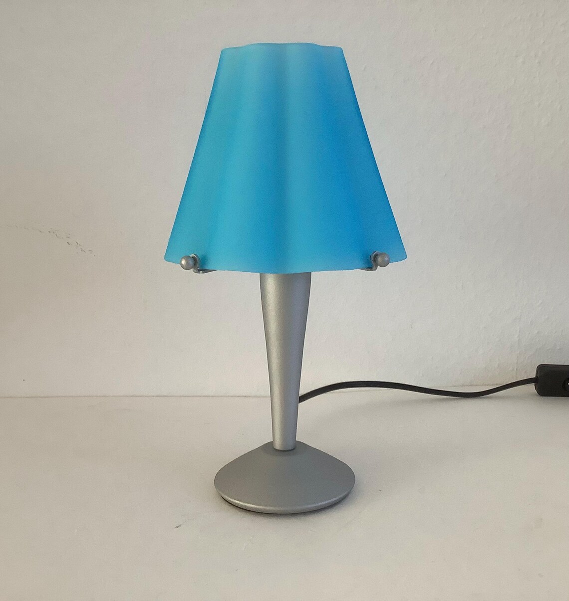 Tafellamp - Blauw/Grijs - Vintage Verlichting, foto 3 di 5