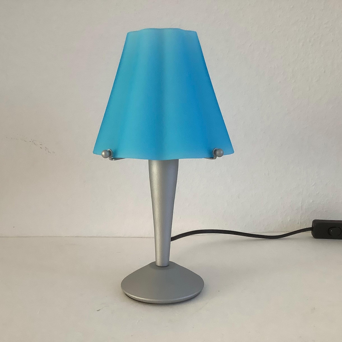 Tafellamp - Blauw/Grijs - Vintage Verlichting, foto 4 di 5