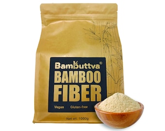 1kg Bamboo Fiber, High Fiber, 100% Unbleached Bamboo Fiber, Gluten Free Flour, Vegan Low Carb Flour, Keto Flour,  Cookies Bread Baking