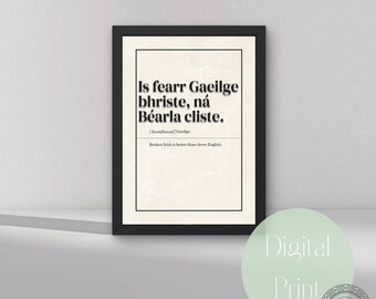 Irish Proverb Print: Gaeilge Seanfhocail Blessing (Digital Download)